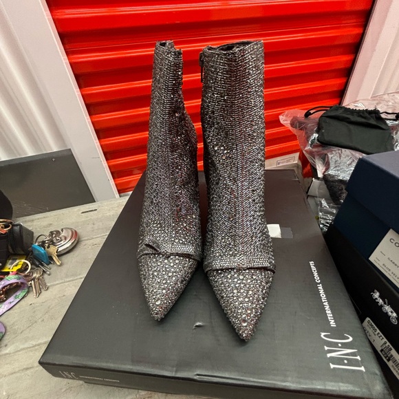 INC International Concepts Women's Glittery Silver Boots - Picture 3 of 16